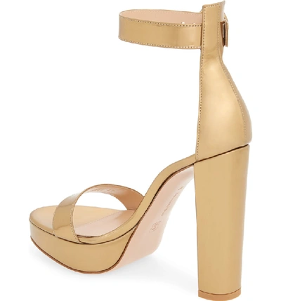 Shop Gianvito Rossi Metallic Ankle Strap Sandal In Gold