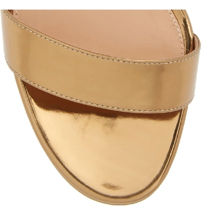 Shop Gianvito Rossi Metallic Ankle Strap Sandal In Gold