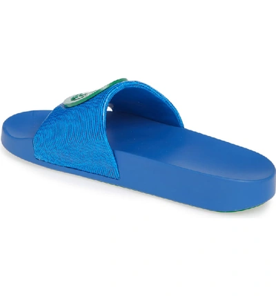 Shop Tory Burch Lina Slide Sandal In Bright Tropical Blue/ Vineyard