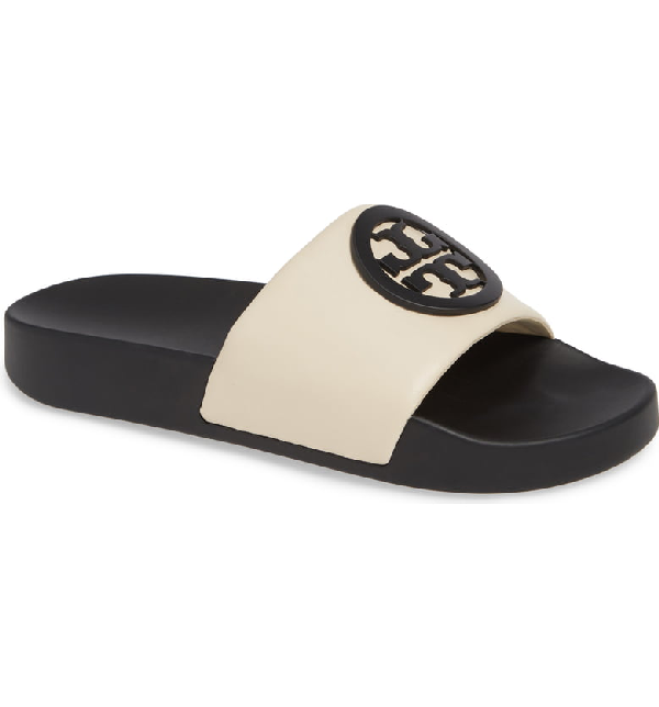 tory burch lina slide cream and black