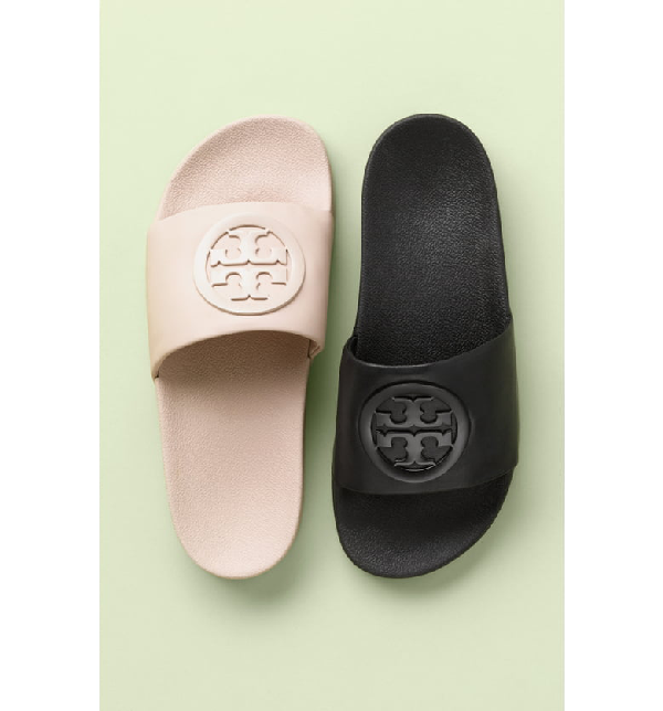 tory burch lina slide cream and black