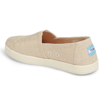 Shop Toms Avalon Slip-on Sneaker In Rose Gold Metallic Woven