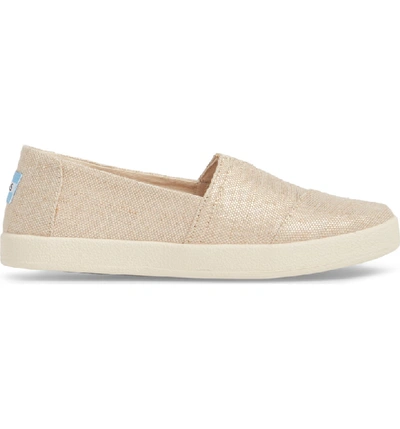 Shop Toms Avalon Slip-on Sneaker In Rose Gold Metallic Woven