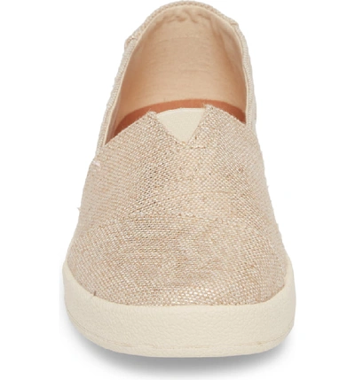 Shop Toms Avalon Slip-on Sneaker In Rose Gold Metallic Woven