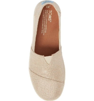 Shop Toms Avalon Slip-on Sneaker In Rose Gold Metallic Woven