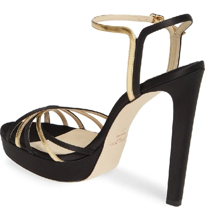 Shop Jimmy Choo Lilah Strappy Platform Sandal In Black/ Gold