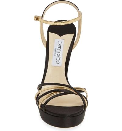 Shop Jimmy Choo Lilah Strappy Platform Sandal In Black/ Gold