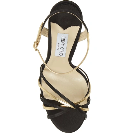 Shop Jimmy Choo Lilah Strappy Platform Sandal In Black/ Gold