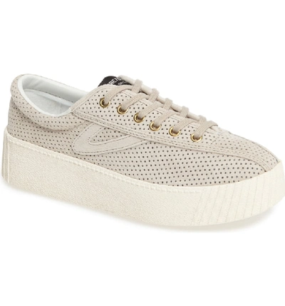 Shop Tretorn Bold Perforated Platform Sneaker In Sand/ Sand