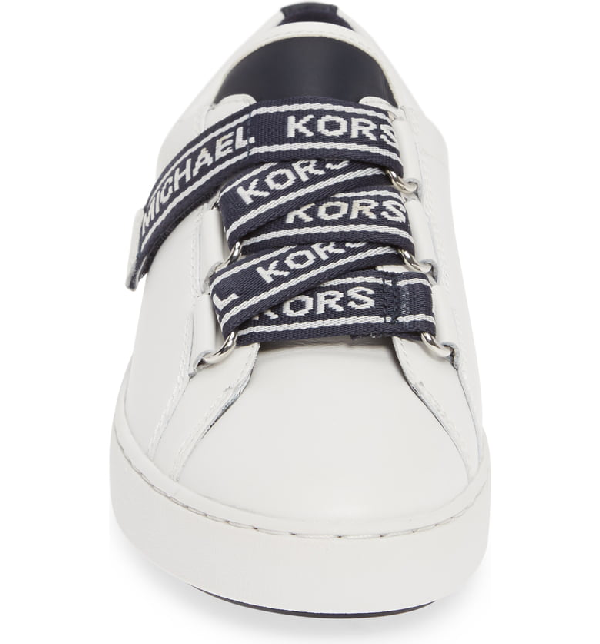 michael kors casey logo tape leather sneaker