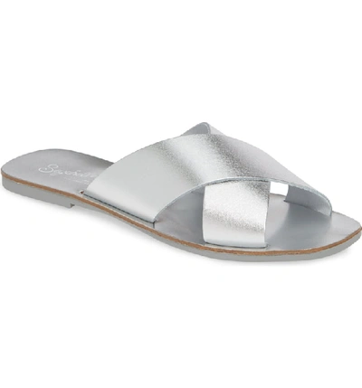 Shop Seychelles Total Relaxation Slide Sandal In Silver Leather