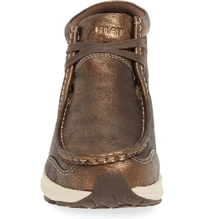 Shop Ariat Spitfire Chukka Boot In Metallic Bronze Leather