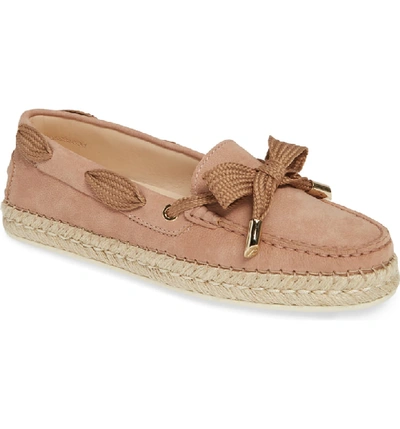 Shop Tod's Espadrille Loafer In Glove Pink