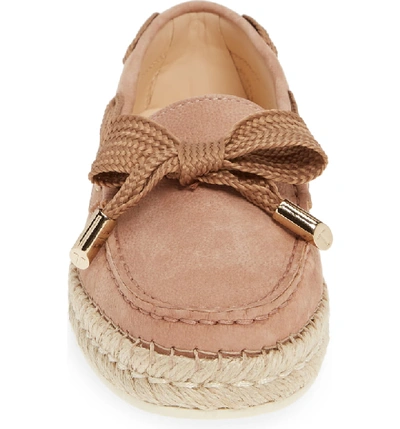 Shop Tod's Espadrille Loafer In Glove Pink