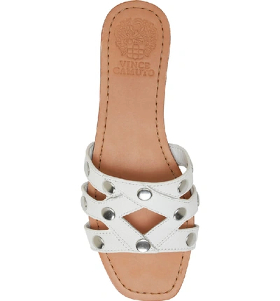 Shop Vince Camuto Vazista Studded Slide Sandal In Pure Leather