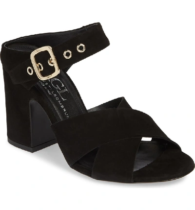 Shop Agl Attilio Giusti Leombruni Two Band Sandal In Black Suede