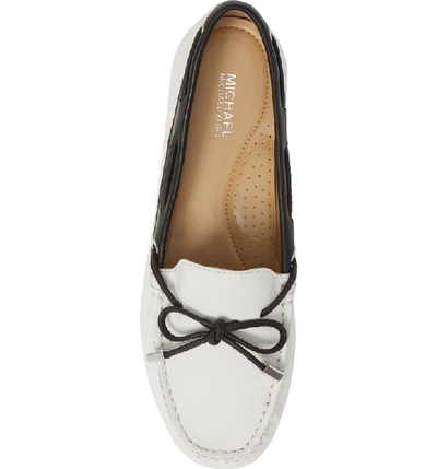 Shop Michael Michael Kors Sutton Moccasin In Optic White Nappa Leather