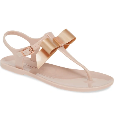 Shop Ted Baker Teiya T-strap Bow Sandal In Pink Blossom