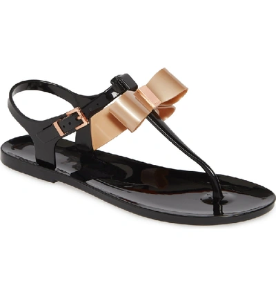 Shop Ted Baker Teiya T-strap Bow Sandal In Black