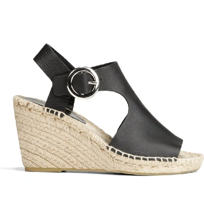 Shop Via Spiga Nolan Espadrille Wedge Sandal In Black/ Black Leather