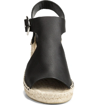 Shop Via Spiga Nolan Espadrille Wedge Sandal In Black/ Black Leather