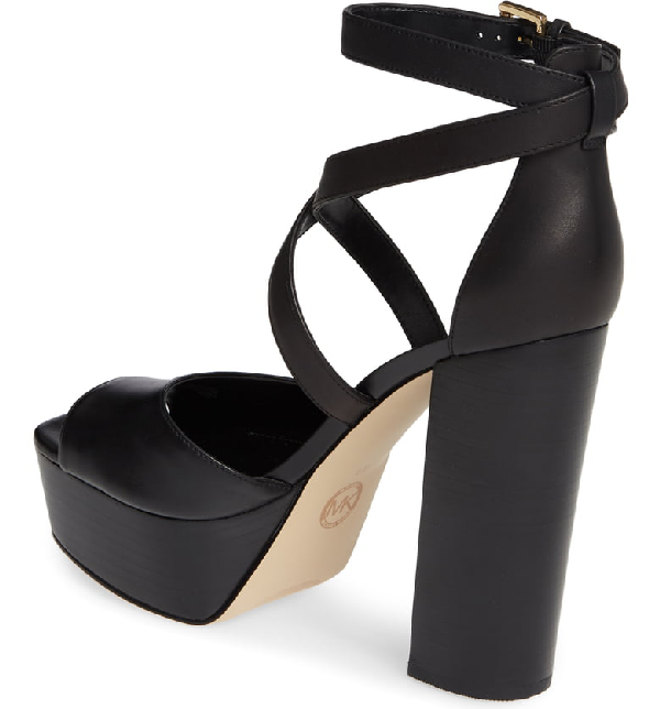 michael michael kors burke leather platform sandal
