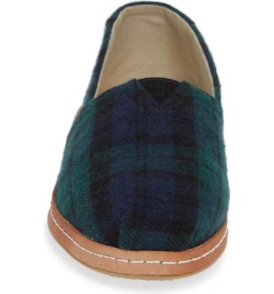 Shop Toms Classic - Alpargata Slip-on In Spruce Plaid Fabric