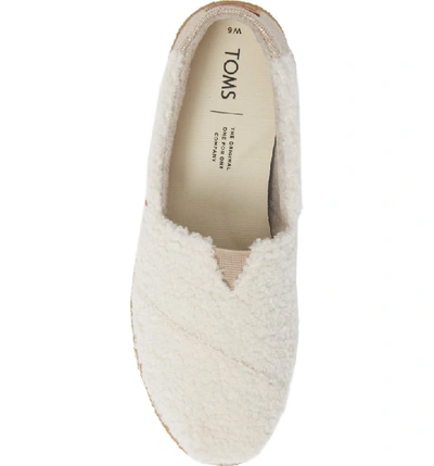 Shop Toms Classic - Alpargata Slip-on In Faux Shearling Fabric