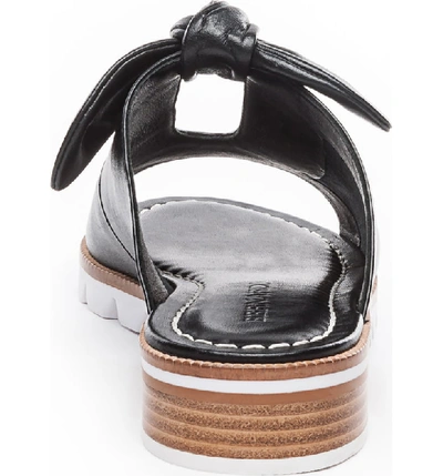 Shop Bernardo Alice Bow Slide Sandal In Black Leather