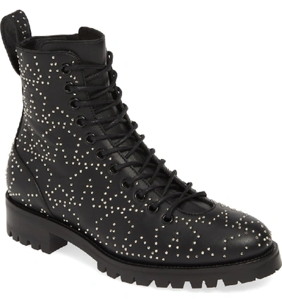 Shop Jimmy Choo Cruz Star Studded Boot In Black/ Silver