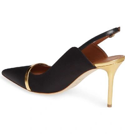 Shop Malone Souliers Marion Pump In Black Satin/ Gold