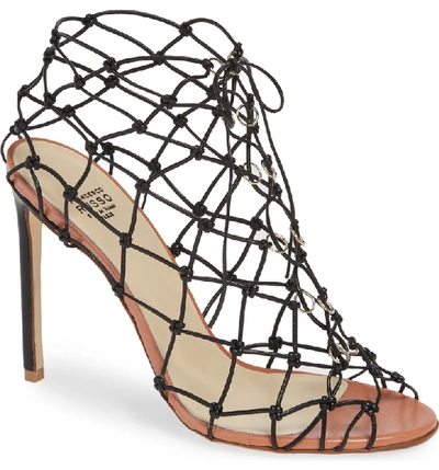 Shop Francesco Russo Knot Cage Sandal In Black