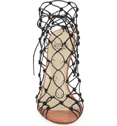 Shop Francesco Russo Knot Cage Sandal In Black