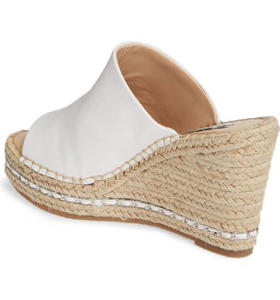 Shop Karl Lagerfeld Carina Wedge Sandal In Bright White Nappa Leather