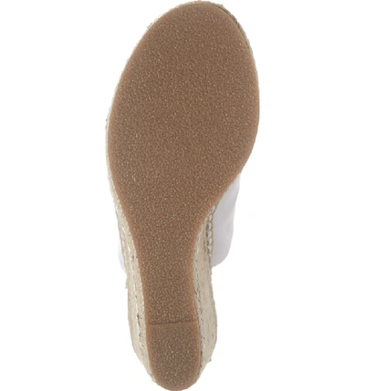 Shop Karl Lagerfeld Carina Wedge Sandal In Bright White Nappa Leather