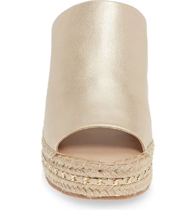Shop Karl Lagerfeld Carina Wedge Sandal In Light Champagne Nappa Leather