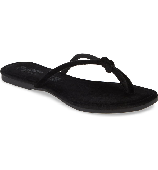 black velvet flip flops