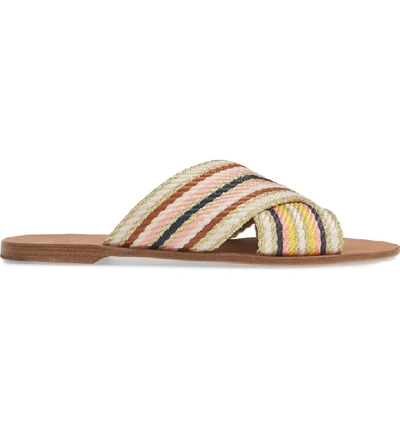 Shop Diane Von Furstenberg Cindi Woven Slide Sandal In Ivory Multi