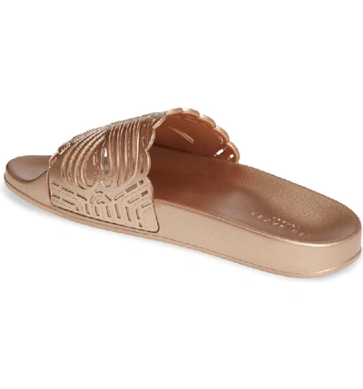 Shop Ted Baker Missley Perforated Sport Slide In Rose Gold