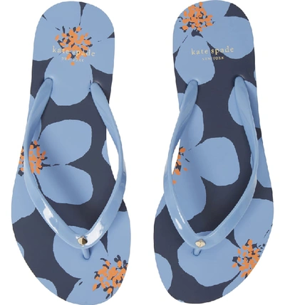 Shop Kate Spade Natal Flip Flops In Blue Heron