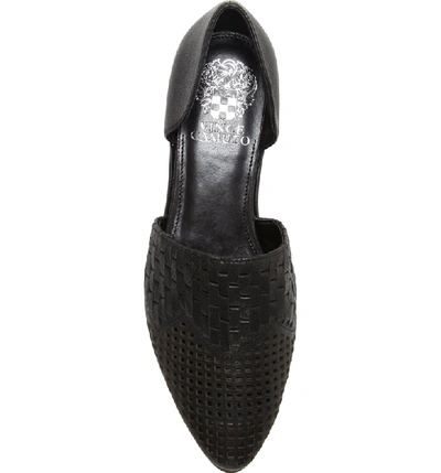 Shop Vince Camuto Reshila D'orsay Flat In Black 02 Leather