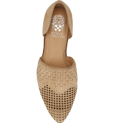 Shop Vince Camuto Reshila D'orsay Flat In Buff Suede