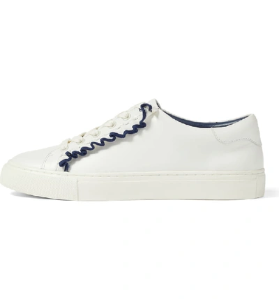 Shop Tory Sport Ruffle Sneaker In White/ Palmetto/ Pomander