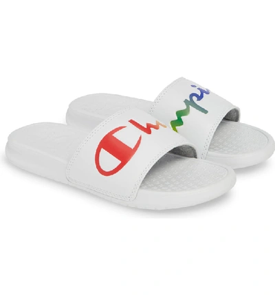 Shop Champion Super Split Script Sport Slide In White