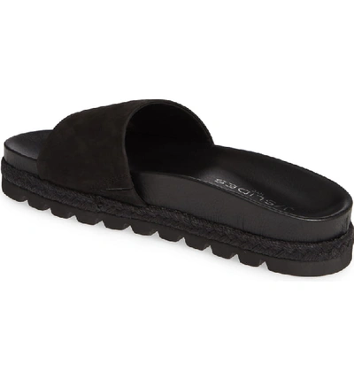 Shop Jslides Espadrille Slide Sandal In Black Nubuck Leather