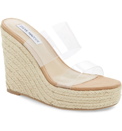 Steve Madden Sunrise Espadrille Wedge Slide Sandal In Clear | ModeSens