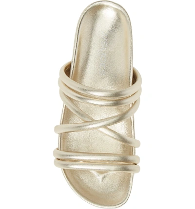 Shop Jslides Tess Strappy Slide Sandal In Gold Metallic Leather