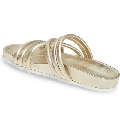 Shop Jslides Tess Strappy Slide Sandal In Gold Metallic Leather