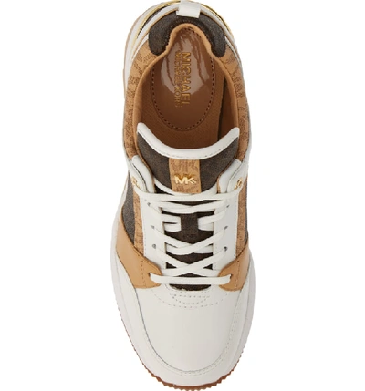 Shop Michael Michael Kors Georgie Wedge Sneaker In Butternut Leather