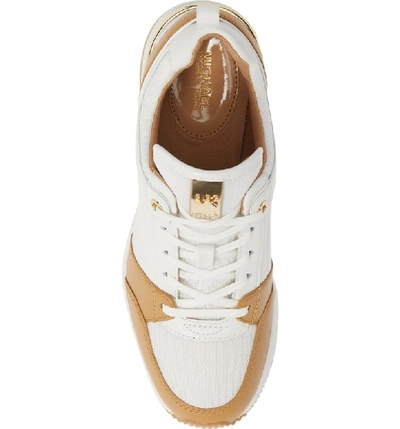 Shop Michael Michael Kors Georgie Wedge Sneaker In Optic White Multi